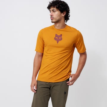 Fox Ranger Fox Head Men's Short Sleeve Jersey in Orange BI