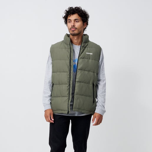 Huffer Mount Men's Puffer Vest in Green CLOTHING