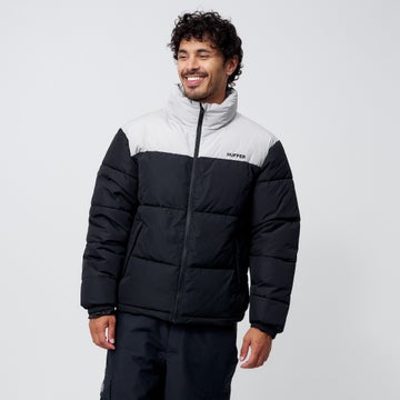 Huffer Panel Men's Puffer Jacket in Black CLOTHING