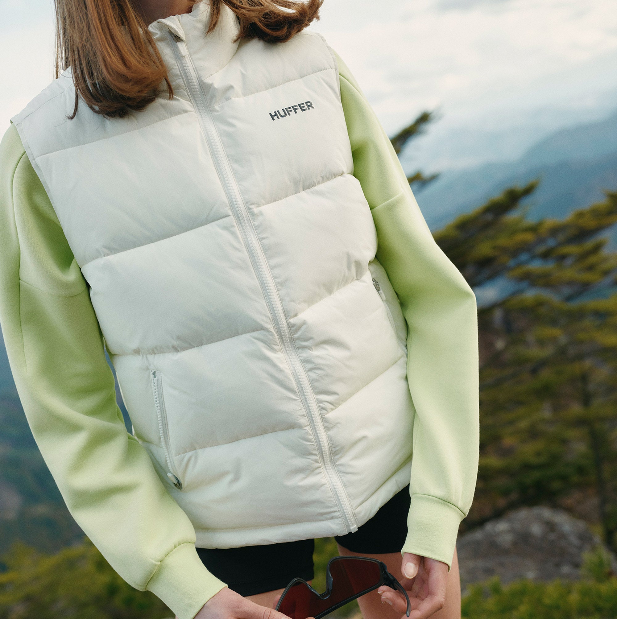 Huffer Trail Women's Puffer Vest in White CLOTHING