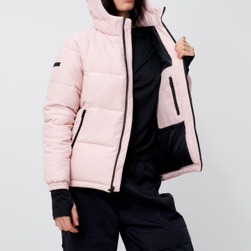Huffer Mount Women's Puffer Jacket in Pink CLOTHING