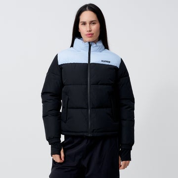 Huffer Panel Women's Puffer Jacket in Black CLOTHING