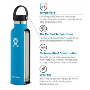 Hydro Flask Vacuum Insulated Bottle in White OUTDOOR/CAMPI