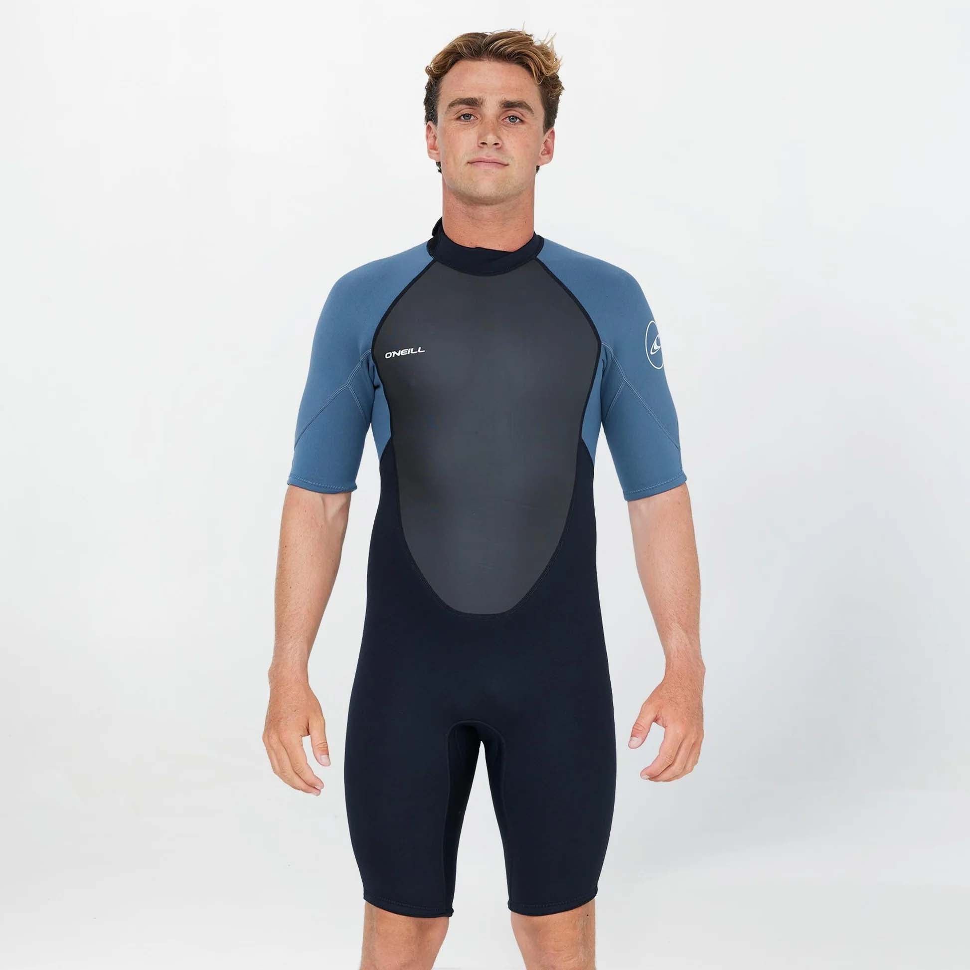 roughlow docking ensemble （navy） O'Neill Reactor Men's Short Sleeve 2mm Springsuit in Blue |