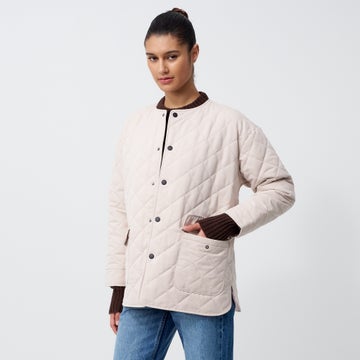RPM Women's Quilted Jacket in Cream CLOTHING