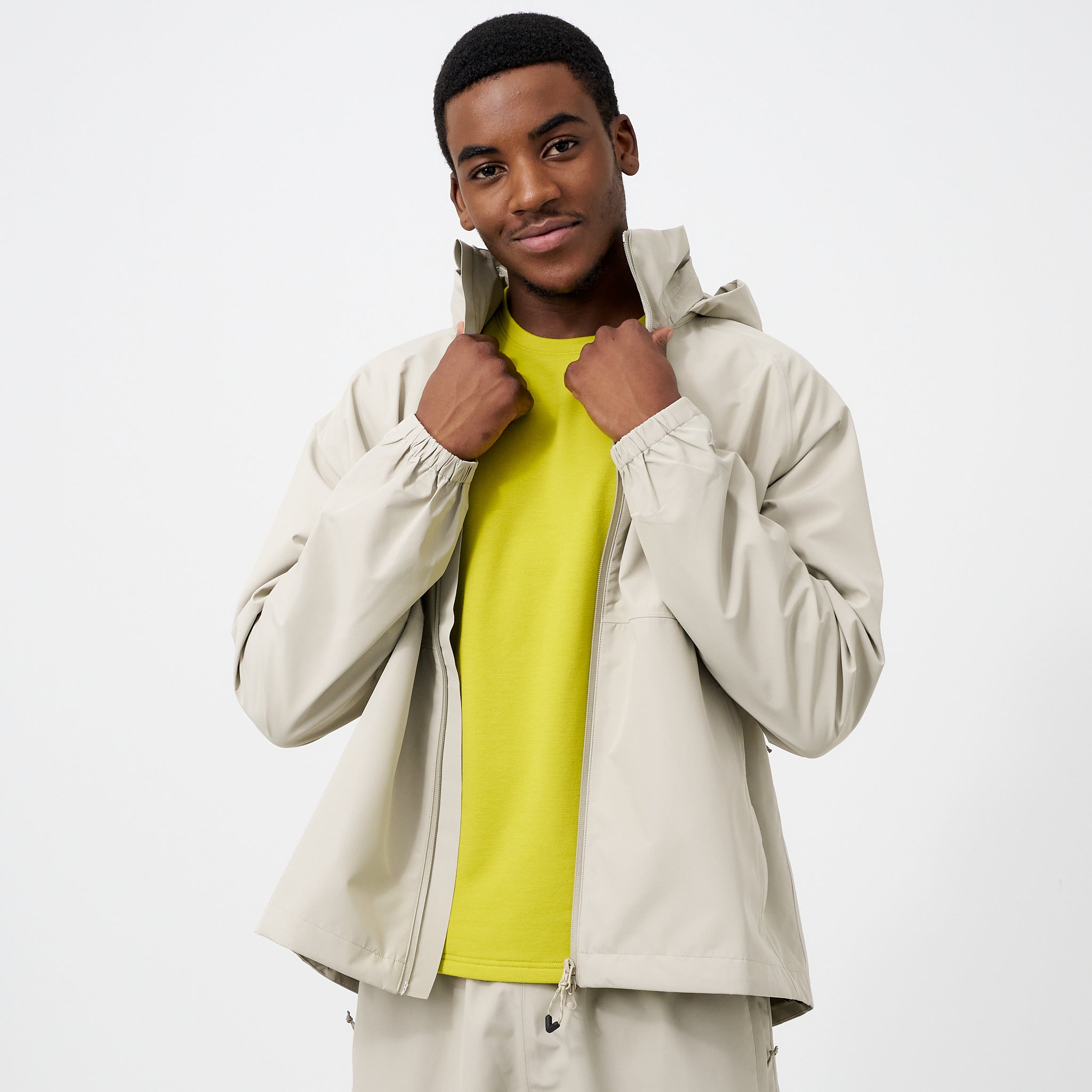 R&R Sport Borough Men's 10k Waterproof Rain Jacket in Cream