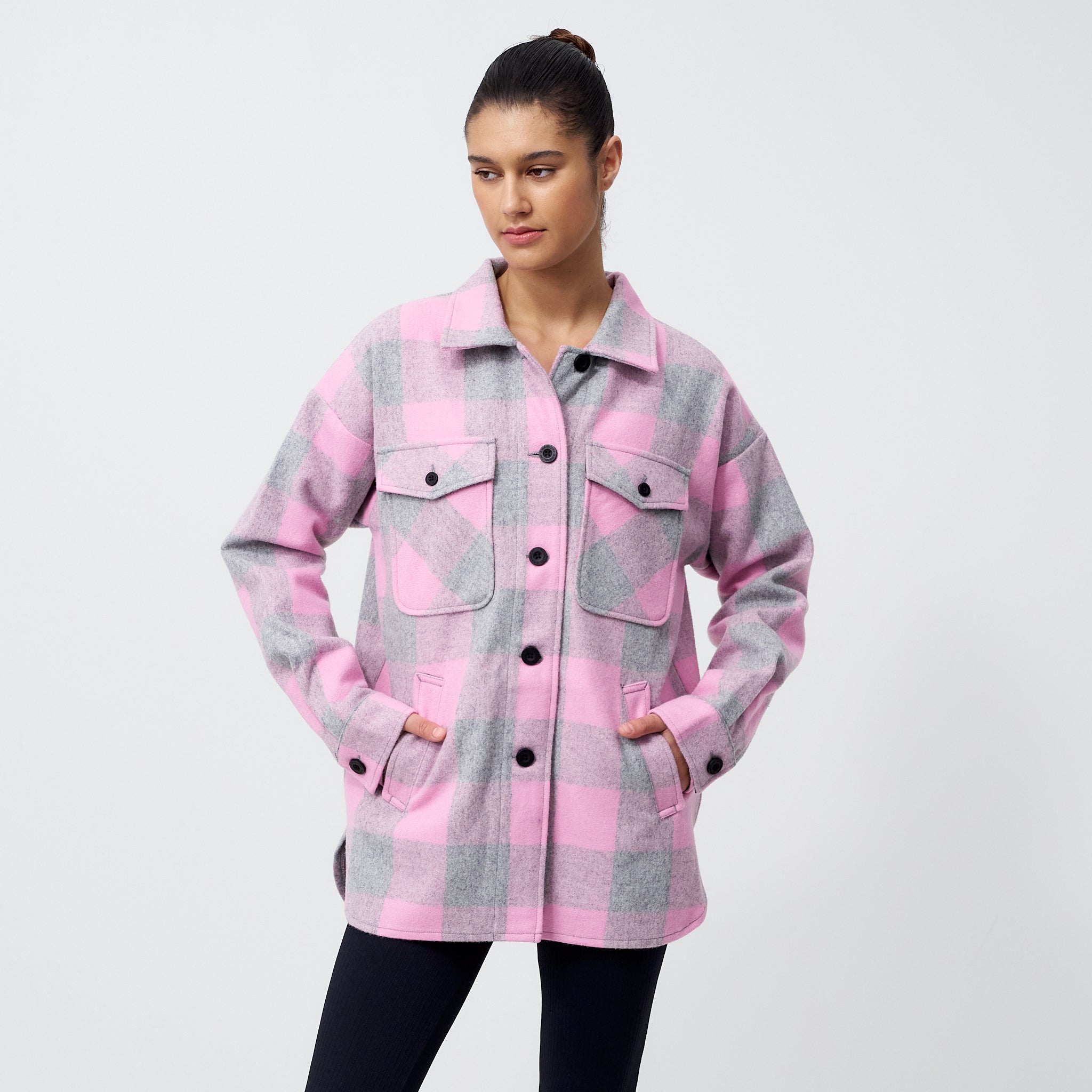 Swanndri Women's Anchorage V2 Wool Shacket in Pink | CLOTHIN
