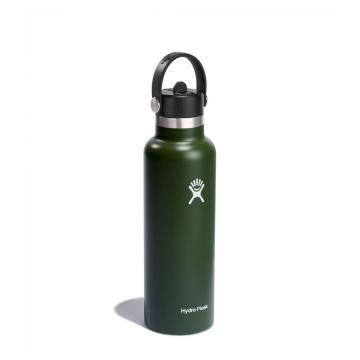 Hydro Flask 621ml Stand Mouth Bottle with Flex Straw Cap - Olive