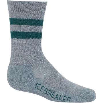 Icebreaker Kids Hike Light Crew Socks - Twister Hthr / Dk Pine
