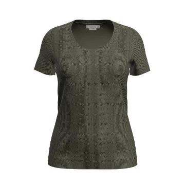 Icebreaker Women's Merino Tech II T-Shirt Scoop Herenga - Loden / Black / AOP