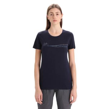 Icebreaker Women's Tech Lite II Short Sleeve T-Shirt Cadence - Midnight Navy