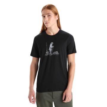 Icebreaker Men's Tech Lite II Short Sleeve T-Shirt Polar Pad - Black