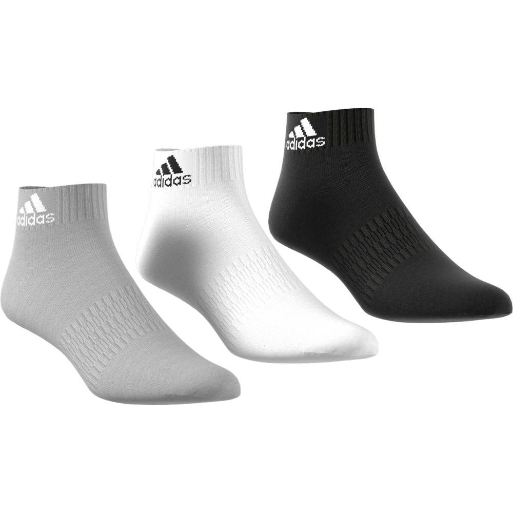 Adidas Unisex Cushion Ankle Socks 3 Pack - Medium Grey Heather ...