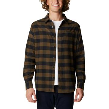 Columbia Men's Cornell Woods Flannel Long Sleeve - Olive Green Buffalo Check