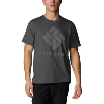 Columbia Clothing Men's Columbia Trek Logo Short Sleeve Tee - Black,CSC Stacked Logo