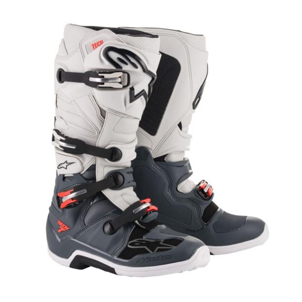 Tech-7 MX Boots - Gray/Red