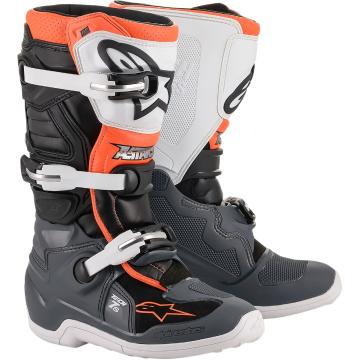 Alpinestars Youth Tech-7S MX Boots - Black/Gray/White/Organg