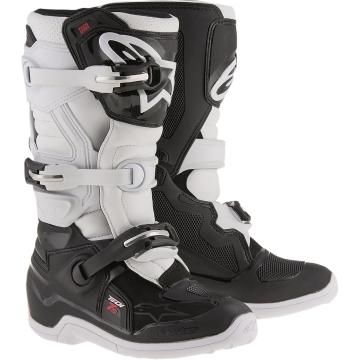 Alpinestars Youth Tech-7S MX Boots - Black/White - Black/White