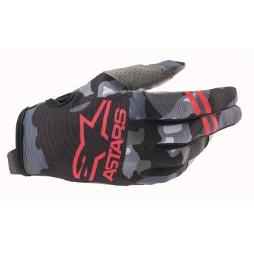 Alpinestars Youth Radar Gloves - Gray/Camo/Red Fluro
