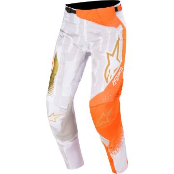 Alpinestars Techstar Factory Metal Pants - White / Orange Fluro / Gold