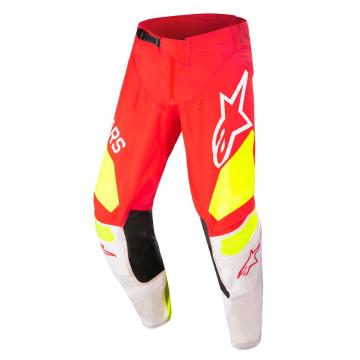 Alpinestars Youth Racer Factory Pants - Red Fluro/White/Yellow Fluro