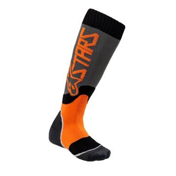 Alpinestars Youth MX Plus-2 Socks  - Cool Gray/Orange Fluro