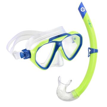 Aqualung Junior Panda Snorkel Set - Green/Blue