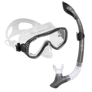 Aqualung Aqua Lung  Compass Adult Snorkel Combo - Grey/Black - Grey Black White