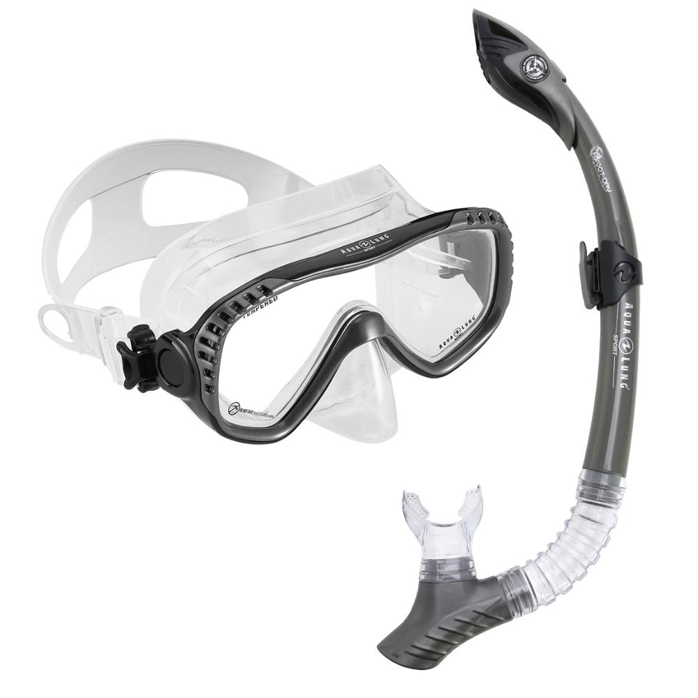 Aqua Lung  Compass Adult Snorkel Combo - Grey/Black