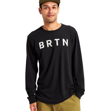 Burton Men's BRTN Long Sleeve T-Shirt - True Black / Stout White Marl
