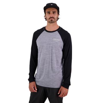 Mons Royale Men's Icon Raglan Sport T-Shirt - Grey Heather / Black