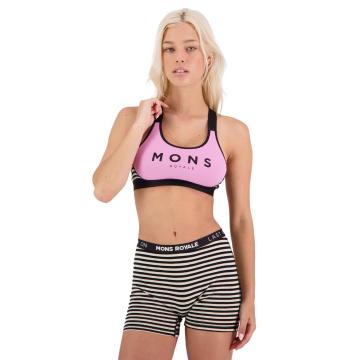 Mons Royale Women's Stella X-Back Bra - Pink Stripe