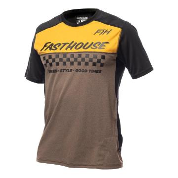 Fasthouse Alloy Mesa Short Sleeve Jersey - Heather Gold / Brown