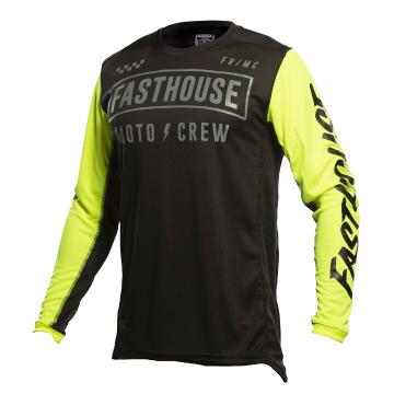 Fasthouse Grindhouse Strike Moto Jersey - Black / Hi-Viz