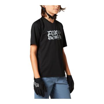 Fox Youth Defend Short Sleeve Jersey - Black