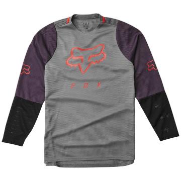 Fox Youth Defend Long Sleeve Jersey - Pewter