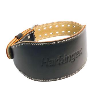 Harbinger 6" Padded Leather Lifting Belt - Black