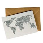 World Map Pattern Gift Card