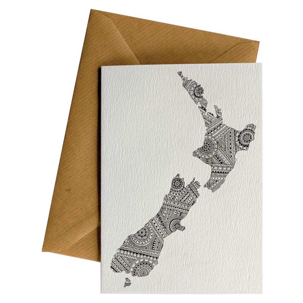 NZ Map Pattern Gift Card