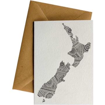 Little Difference NZ Map Pattern Gift Card