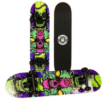 MADD Nollie Torn Invader Skateboard 31in - Purple / Green