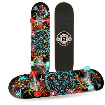 MADD Nollie Prismatic Power Skateboard 31in - Black / Mint / Red