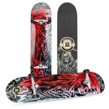 MADD Nollie Reaper Skateboard 31in - Black / Red / Grey