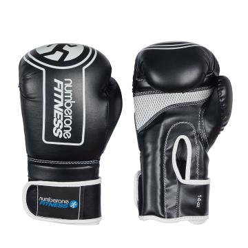 No1 Fitness Fitness Boxing Gloves 14oz - Black