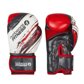No1 Fitness Sparring Gloves - Black / White / Red