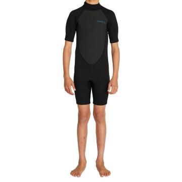 O'Neill 2022 Boys Youth Factor Back Zip Short Sleeve Spring 2mm Wetsuit - Black