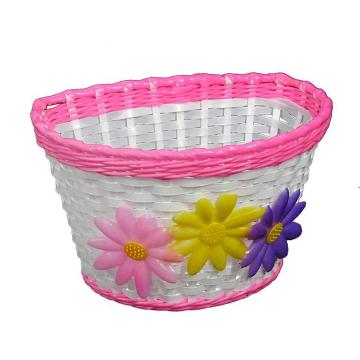 OnTrack Junior Basket w/Flowers - White / Pink Trim