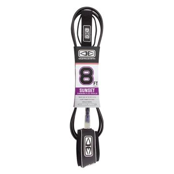 Ocean and Earth Sunset Moulded Leash - 8ft - Black