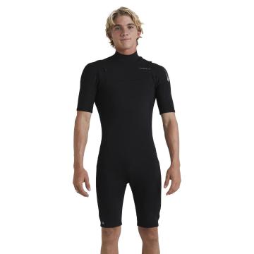 Quiksilver Men's Everyday Sessions 2/2 Short Sleeve Chest Zi - Black