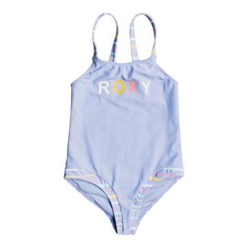 Roxy Girls Stripy Wave One Piece Swimsuit - Lavender Lustre Bisou Stripe
